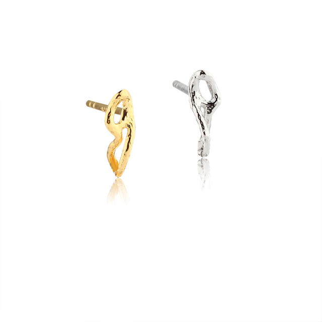 925 Sterling Silver Irregular Hammered Earstud Findings