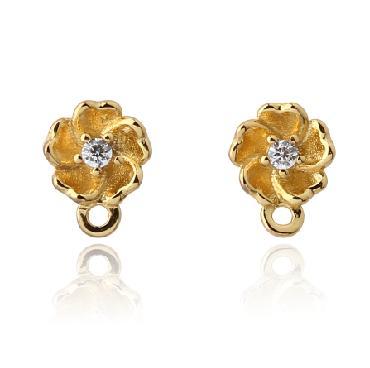 925 Sterling Silver Flower Earstud Findings