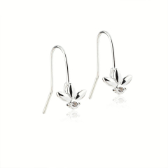 925 Sterling Silver Flower Earrings Hook Findings