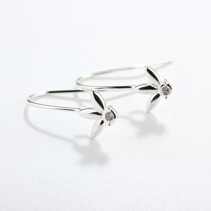 925 Sterling Silver Flower Earrings Hook Findings