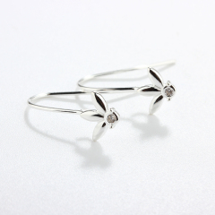 925 Sterling Silver Flower Earrings Hook Findings