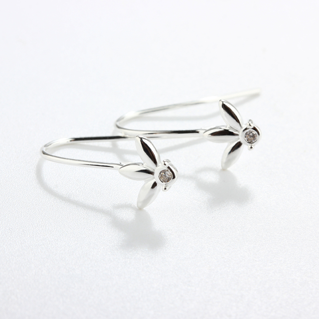 925 Sterling Silver Flower Earrings Hook Findings