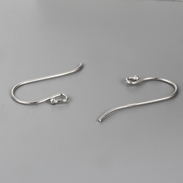 925 Sterling Silver Fish Hook Ear Wire Findings,Approx 0.8*11*21mm