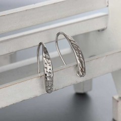 925 Sterling Silver Hammered Earring Hook Findings