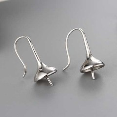 925 Sterling Silver Pearl Earring Hook Mounting