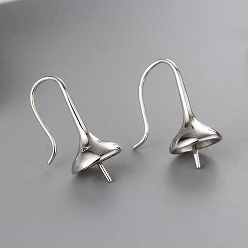 925 Sterling Silver Pearl Earring Hook Mounting