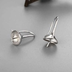 925 Sterling Silver Pearl Earring Hook Mounting