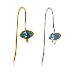 925 Sterling Silver Colorful Crystal Earhook Findings