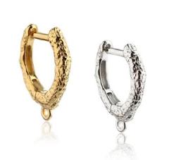 925 Sterling Silver Hammer Huggie Eearring Hoop Findings