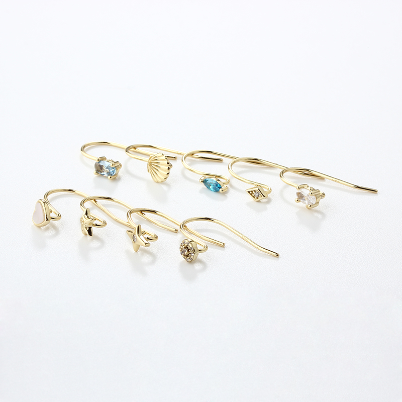 925 Sterling Silver CZ Earrings Hook Findings