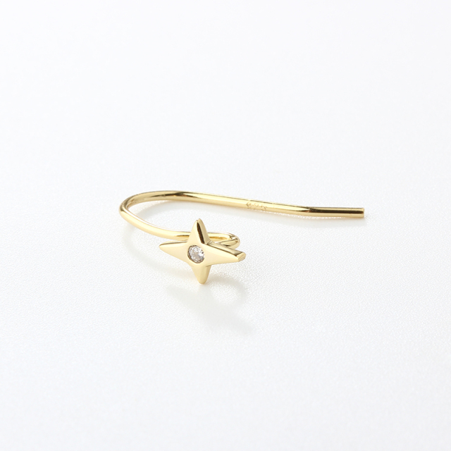 925 Sterling Silver Star Earrings Hook Findings