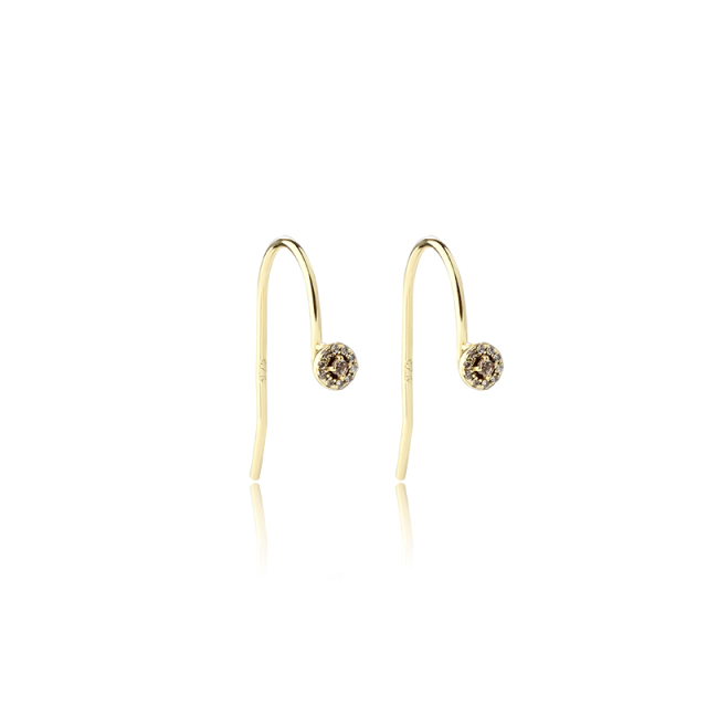 925 Sterling Silver CZ Earrings Hook Findings