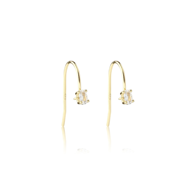925 Sterling Silver CZ Earrings Hook Findings