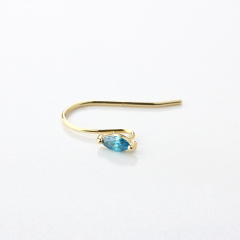 925 Sterling Silver CZ Earrings Hook Findings