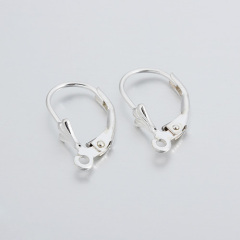 925 Sterling Silver Leaf Shaped French Leverback Earring Findings