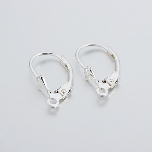 925 Sterling Silver Leaf Shaped French Leverback Earring Findings