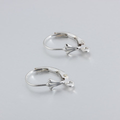 925 Sterling Silver Leaf Shaped French Leverback Earring Findings