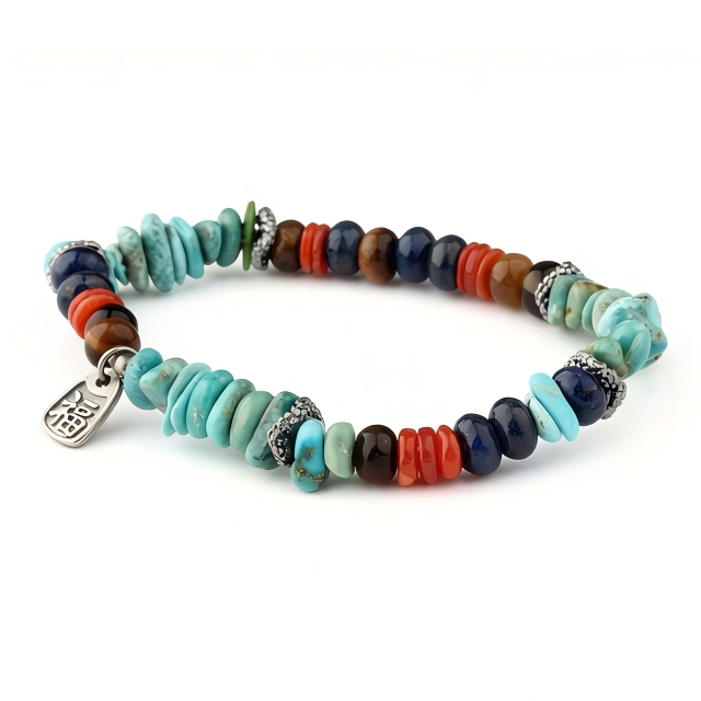 Natural Multi-Stone Beaded Bracelet