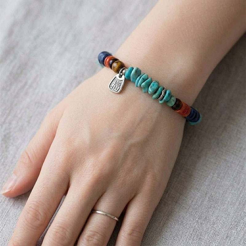 Natural Multi-Stone Beaded Bracelet