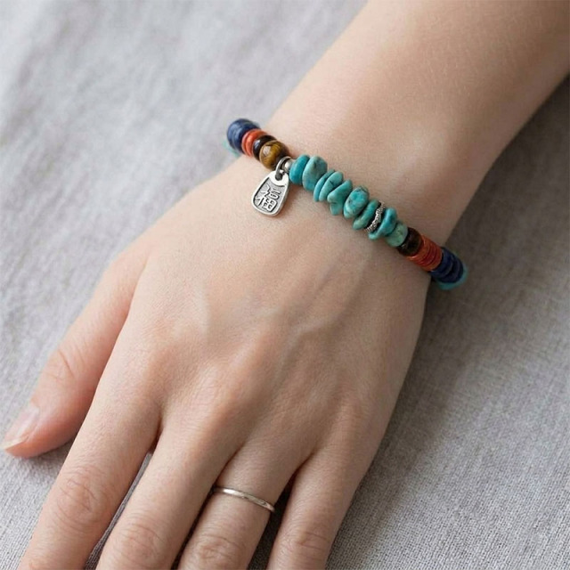 Natural Multi-Stone Beaded Bracelet