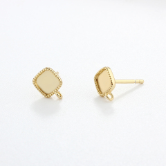 925 Sterling Silver 6mm Square Earrings Studs Findings