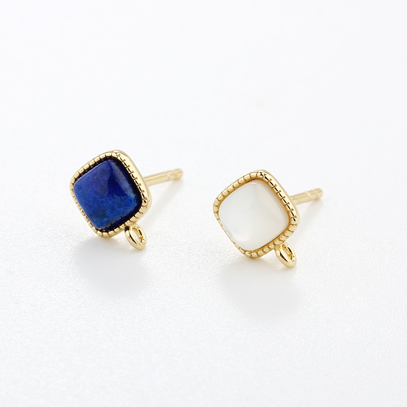 925 Sterling Silver 6mm Square Earrings Studs Findings