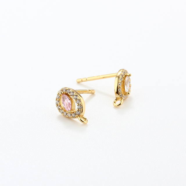 925 Sterling Silver Marquise CZ Earrings Studs Findings