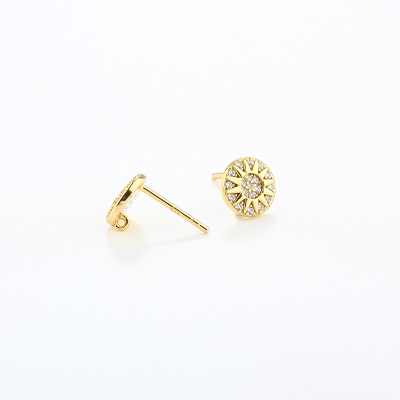 925 Sterling Silver Sun Earrings Studs Findings