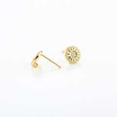 925 Sterling Silver Sun Earrings Studs Findings