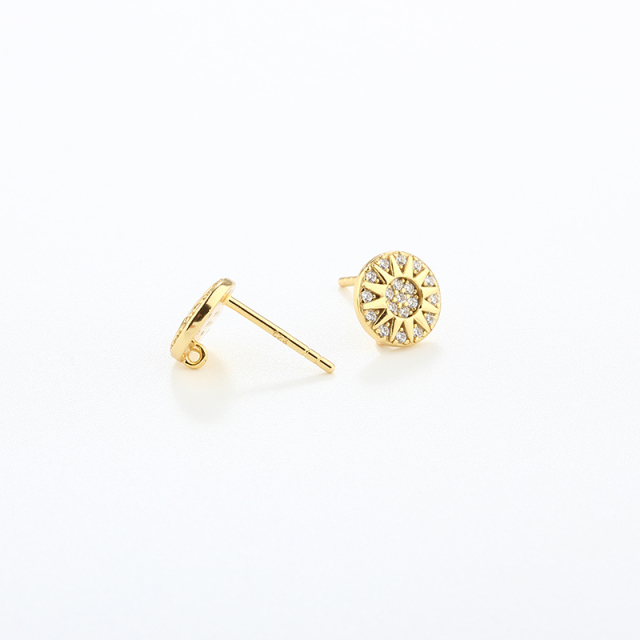 925 Sterling Silver Sun Earrings Studs Findings