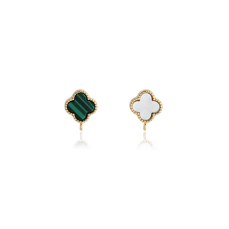 925 Sterling Silver Clover Earrings Stud Findings