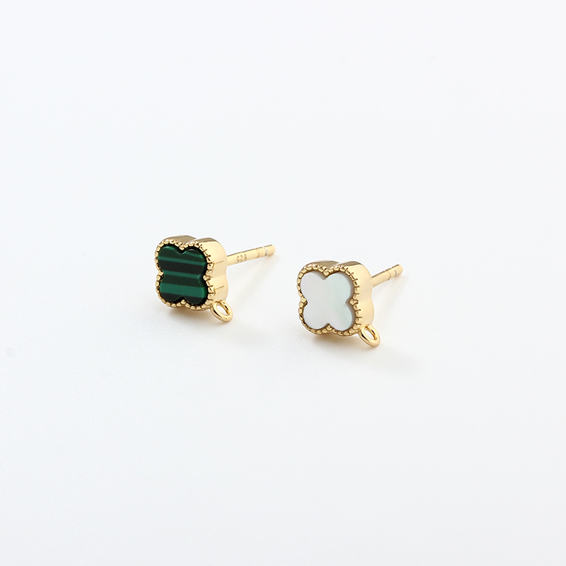 925 Sterling Silver Clover Earrings Stud Findings