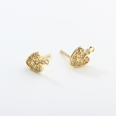 925 Sterling Silver CZ Earrings Studs Finding