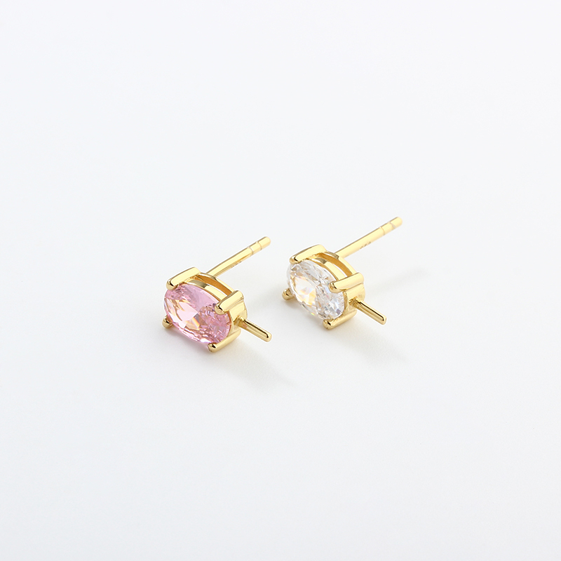 925 Sterling Silver 5*7mm Oval Gemstone Earrings Stud Finding