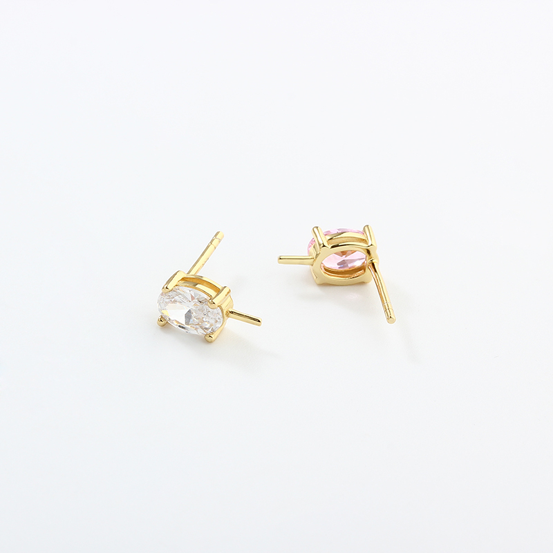 925 Sterling Silver 5*7mm Oval Gemstone Earrings Stud Finding