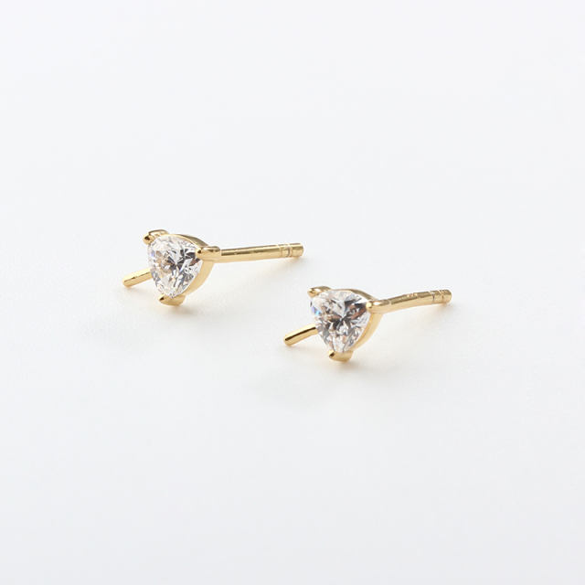 925 Sterling Silver Triangle CZ Earstuds Findings