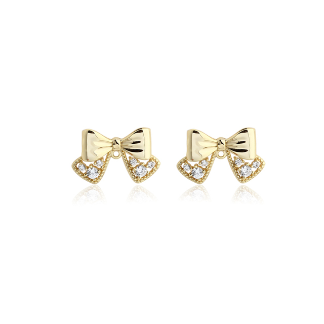 925 Sterling Silver Bow Earrings Stud Findings