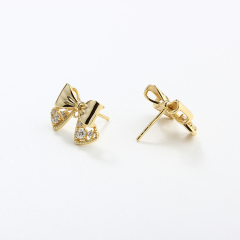 925 Sterling Silver Bow Earrings Stud Findings