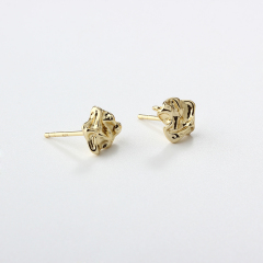 925 Sterling Silver Irregular Wrinkle Earring Stud Findings