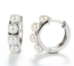925 Sterling Silver 15mm Hoop Earring Findings,for 5mm pearl