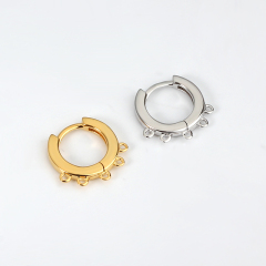 925 Sterling Silver Huggie Hoop Earring Findings with 5 loops