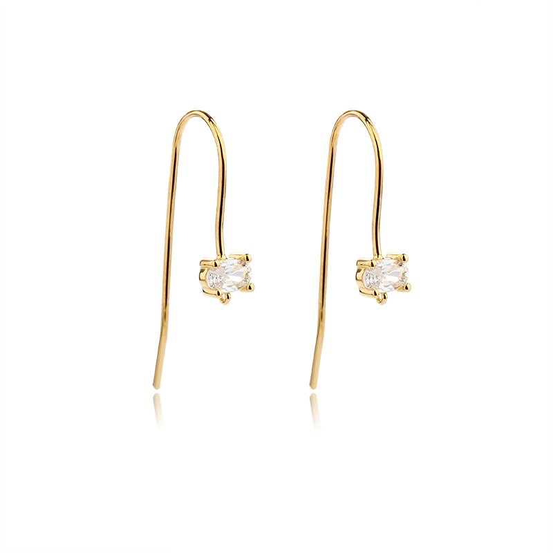925 Sterling Silver CZ Hook Earrings Findings