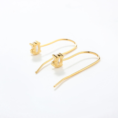925 Sterling Silver CZ Hook Earrings Findings