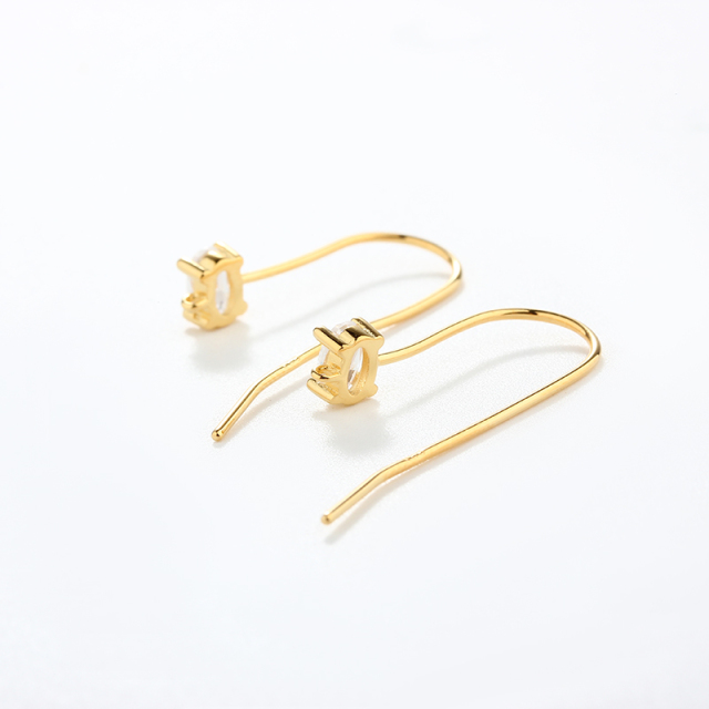 925 Sterling Silver CZ Hook Earrings Findings