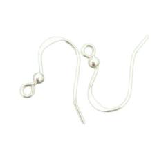 925 Sterling Silver Fish Hook Ear Wires with Ball & Loop