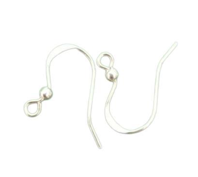 925 Sterling Silver Fish Hook Ear Wires with Ball & Loop