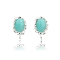 925 Sterling Silver 4*6mm Natural Gemstone Earstud Findings