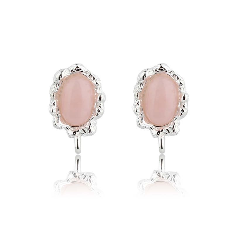 925 Sterling Silver 4*6mm Natural Gemstone Earstud Findings