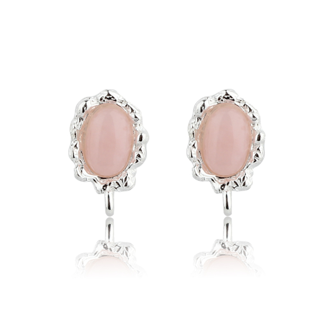 925 Sterling Silver 4*6mm Natural Gemstone Earstud Findings