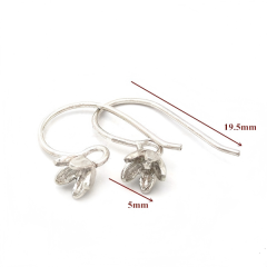 925 Sterling Silver Flower Hook Earring Findings